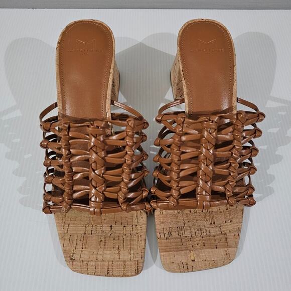 NEW Marc Fisher LTD Colica Sandal Womens 8.5 Brown Cork Knotted Block Heel - Picture 6 of 12